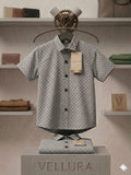 Premium Light Grey Polka Dot Cotton Shirt