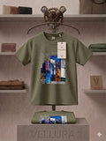 Vellura Kids Premium Urban Collage Ribbed Cotton T-Shirt
