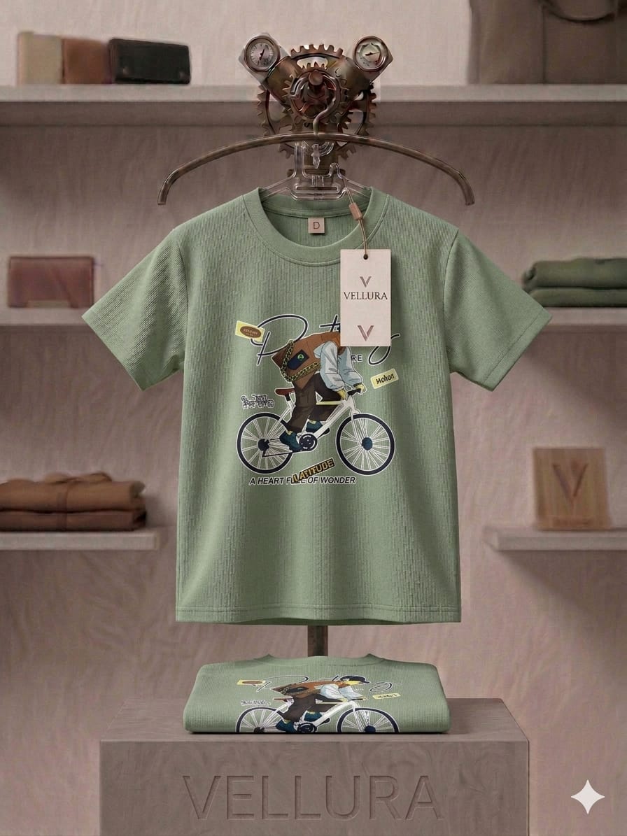 VELLURA Premium Boys' T-Shirt sage green.
