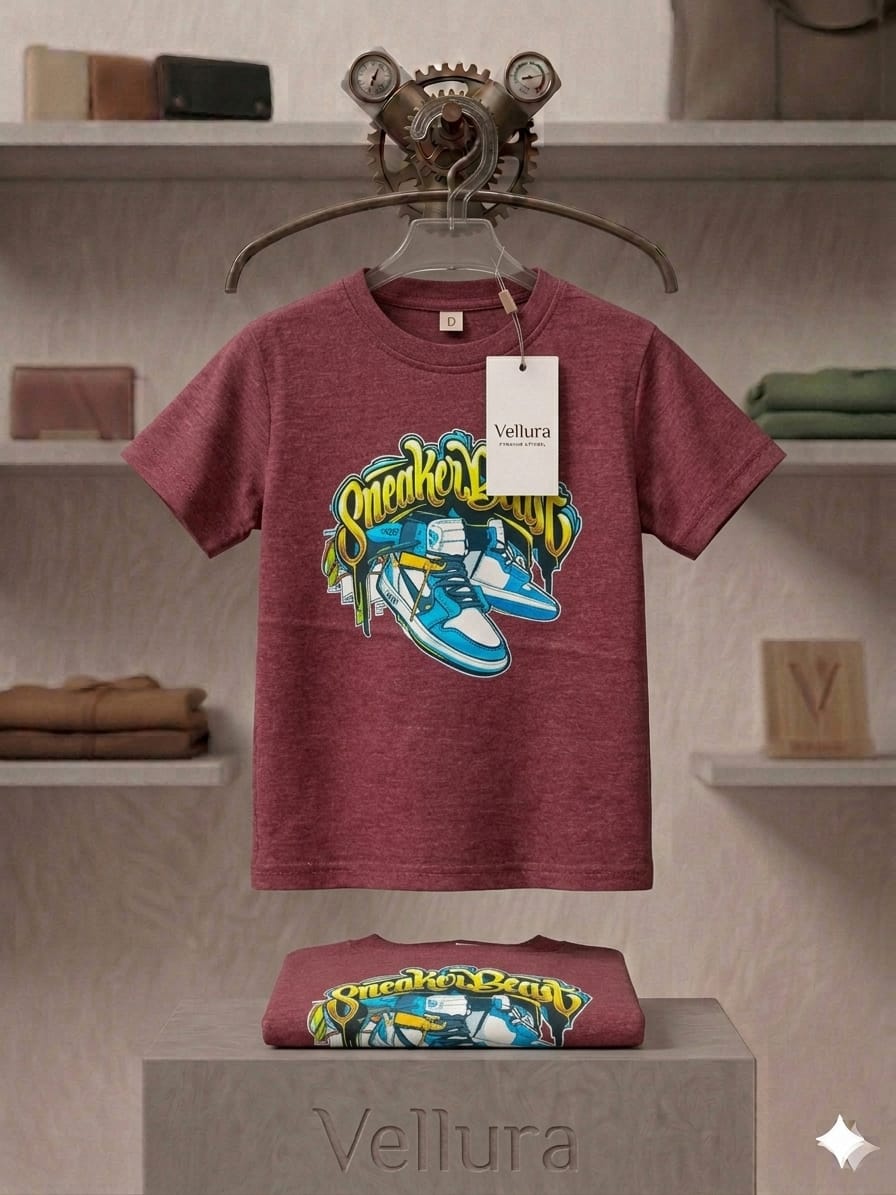 Vellura Kids Premium "Sneaker Beast" Graphic Cotton T-Shirt
