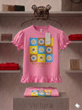 New Arrival: Vibrant Pink Daisy Ruffle Top for baby