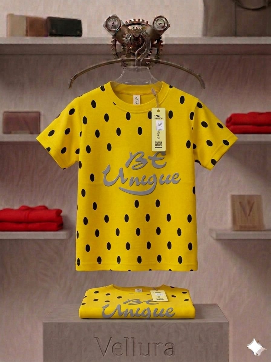 New Arrival: Vibrant Yellow Polka Dot "Be Unique" Tee baby T-shirt