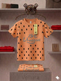 New Arrival: Elegant Peach Polka Dot "Be Unique" Tee! baby