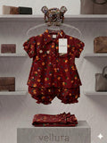 Vellura Kids Luxury Collection – Blooming Maroon Co-Ord Set