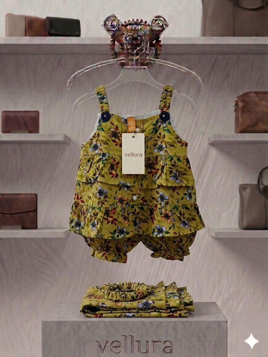 Vellura Olive Garden Floral Romper Set
