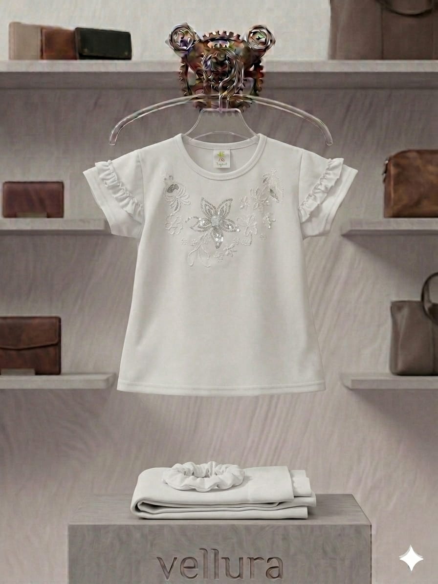 Vellura Pristine White Floral Embroidered Set