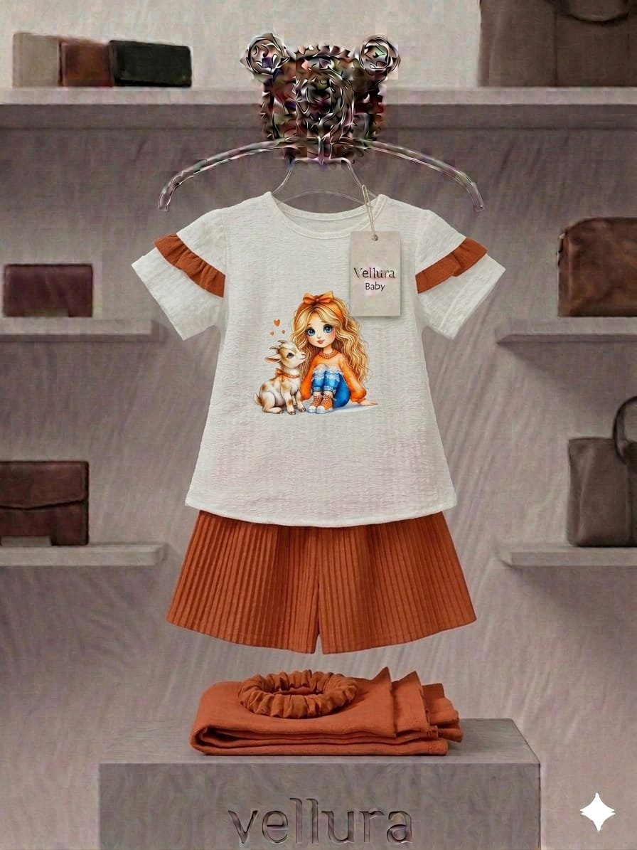 Vellura Whimsical Girl &amp; Goat Graphic Heritage Set*